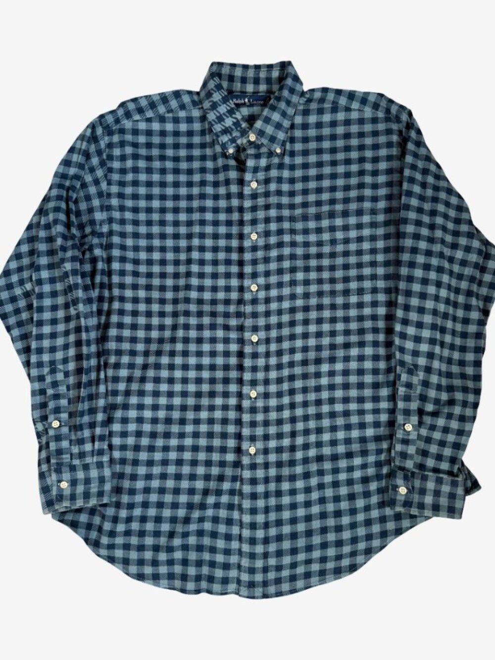 Vintage Polo Ralph Lauren Blue Checkered Slim Blake Button Up Shirt